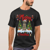 Weimaraner Hund Lover Lighting Weihnachtsmannmütze T-Shirt (Vorderseite)