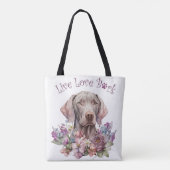 Weimaraner Hund Mama Floral Tasche (Rückseite)