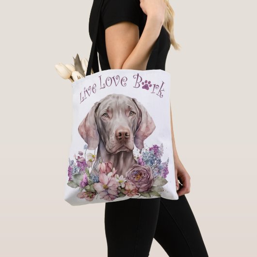 Weimaraner Hund Mama Floral Tasche (Von Nahem)