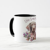 Weimaraner Hund Mama Floral Tasse (Vorderseite Links)