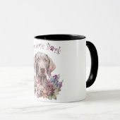 Weimaraner Hund Mama Floral Tasse (VorderseiteRechts)