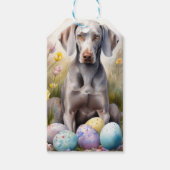Weimaraner Hund mit Ostereier Urlaub Geschenkanhänger (Vorderseite)