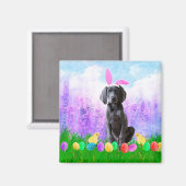 Weimaraner Hund mit Ostereiern Bunny Chicks Magnet (Vorderseite/Rückseite)