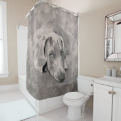 Weimaraner Hund-Mixed-Medien Duschvorhang (Beispiel)