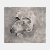 Weimaraner Hund-Mixed-Medien Fleecedecke (Vorderseite (Horizontal))