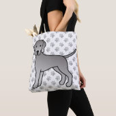 Weimaraner Hund Niedlicher Cartoon Illustration & Tasche (Von Nahem)