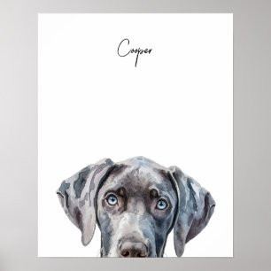Weimaraner-Hund personalisierter Druck Poster