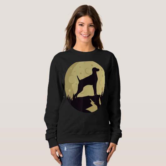 Weimaraner Hund Retro 3 Sweatshirt (Vorne ganz)