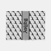 Weimaraner Hund Silhouette CUSTOM Fleecedecke (Vorderseite (Horizontal))