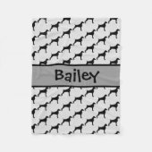 Weimaraner Hund Silhouette CUSTOM Fleecedecke (Vorderseite)