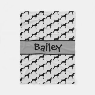 Weimaraner Hund Silhouette CUSTOM Fleecedecke