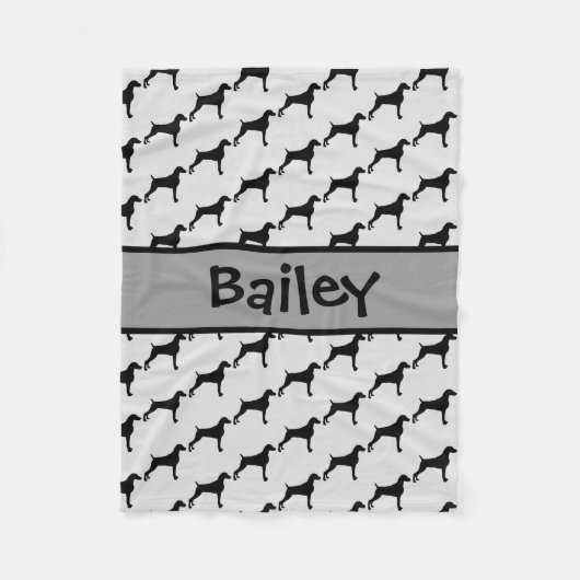 Weimaraner Hund Silhouette CUSTOM Fleecedecke (Vorderseite)