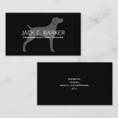 Weimaraner Hund Silhouette Grau auf schwarz Visitenkarte (Vorne/Hinten)
