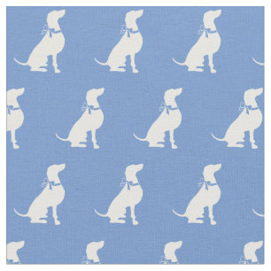 Weimaraner-Hund-Silhouette Haustier Hellblau Stoff