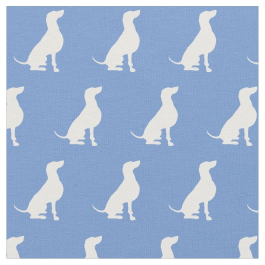 Weimaraner Hund Silhouette Pet Light Blue Stoff (Nahaufnahme)