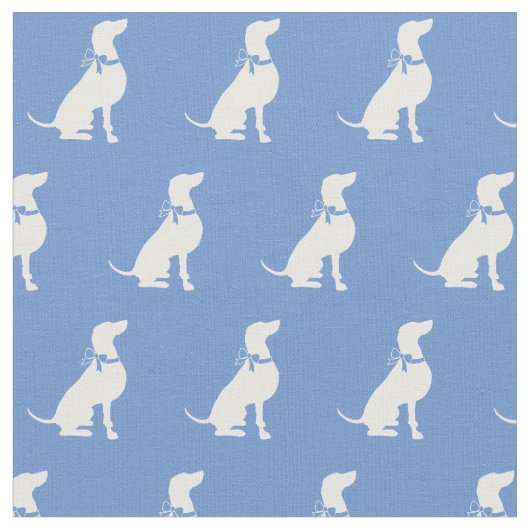 Weimaraner Hund Silhouette Pet Light Blue Stoff (Nahaufnahme)