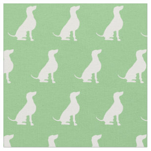 Weimaraner Hund Silhouette Pet Sage Green Stoff