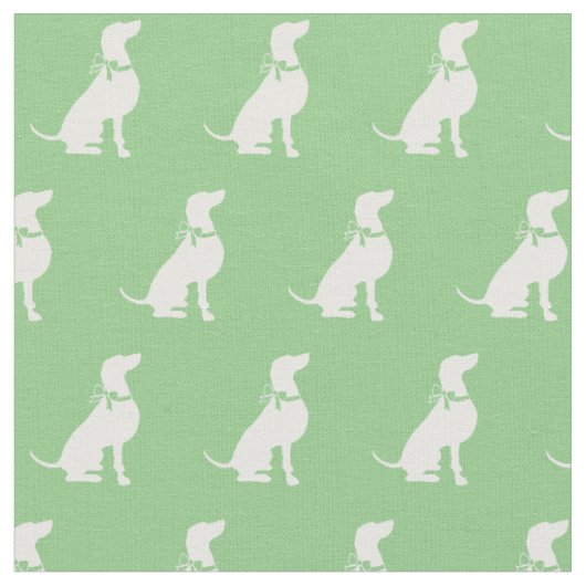 Weimaraner Hund Silhouette Pet Sage Green Stoff (Nahaufnahme)