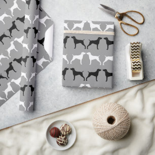 Weimaraner Hund Silhouetten Muster Geschenkpapier