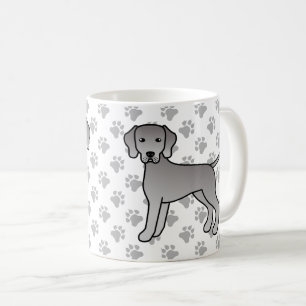 Weimaraner Hund süße Cartoon-Illustration & Pfoten Kaffeetasse
