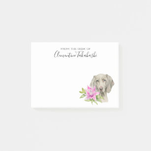 Weimaraner Hund und Lily Watercolor  Name hinzufüg Post-it Klebezettel