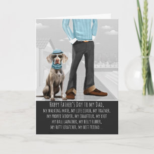 Weimaraner Hund und Papa Lustiger Vatertag Feiertagskarte