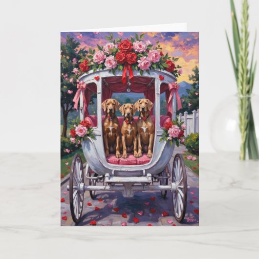 Weimaraner Hund Valentinstag  Karte (Vorderseite)