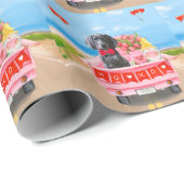 Weimaraner Hund Valentinstag Lkw Herz Geschenkpapier (Rolleneckpunkt)