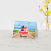 Weimaraner Hund Valentinstag Lkw Herz Karte (Gelbe Blume)