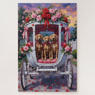 Weimaraner Hund Valentinstag Puzzle