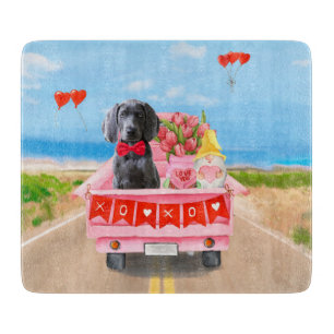 Weimaraner Hund Valentinstag Truck Herzen Schneidebrett