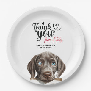 Weimaraner Hund Wedding Danke Pappteller