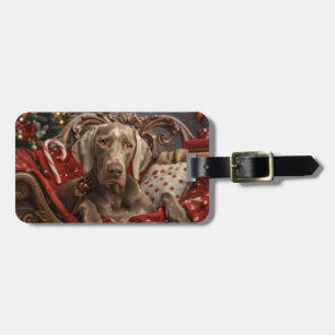 Weimaraner Hund Weihnachten Festlich Gepäckanhänger