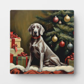Weimaraner Hund Weihnachten Fotoplatte (Vorderseite)