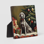 Weimaraner Hund Weihnachten Fotoplatte (Vorderseite)