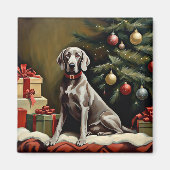 Weimaraner Hund Weihnachten Magnet (Vorne)