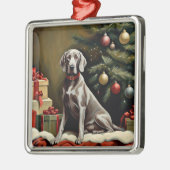 Weimaraner Hund Weihnachten Ornament Aus Metall (Links)