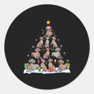 Weimaraner Hund Weihnachtsbaum Xmas Haustiere Hund Runder Aufkleber