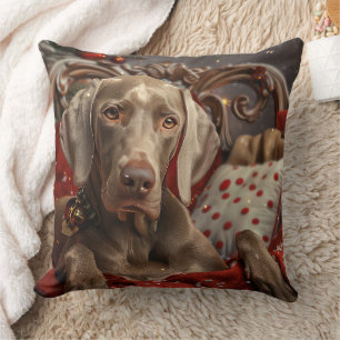Weimaraner Hund Weihnachtsfestlich Kissen