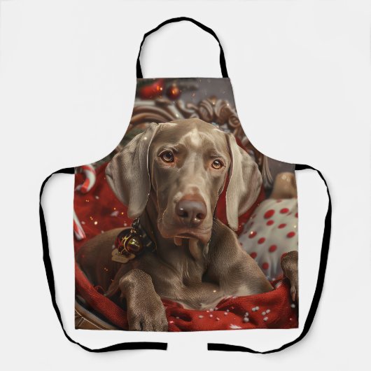 Weimaraner Hund Weihnachtsfestlich Schürze (Vorderseite)