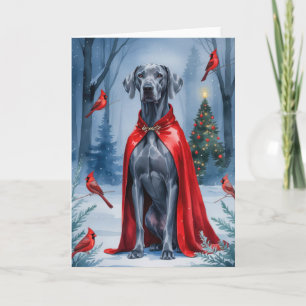 Weimaraner Hund Weihnachtsgrußkarte Karte