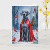 Weimaraner Hund Weihnachtsgrußkarte Karte (Gelbe Blume)