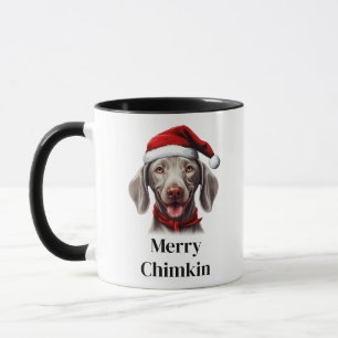 Weimaraner Hund Weihnachtsmannmütze Weihnachten Tasse