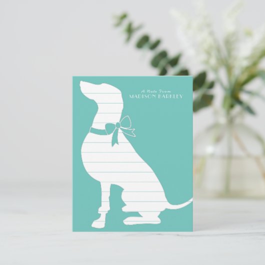 Weimaraner Hund Welpe Dankeskarte (Stehend Vorderseite)