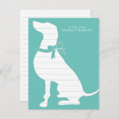 Weimaraner Hund Welpe Dankeskarte (Vorne/Hinten)