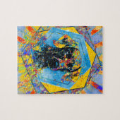 Weimaraner Hundabstrakte Mischmedien Puzzle (Horizontal)