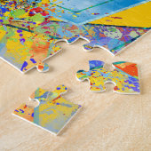 Weimaraner Hundabstrakte Mischmedien Puzzle (Seite)