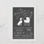 Weimaraner Hunde Baby Duwer Gender Neutral Einladung (Vorne/Hinten)