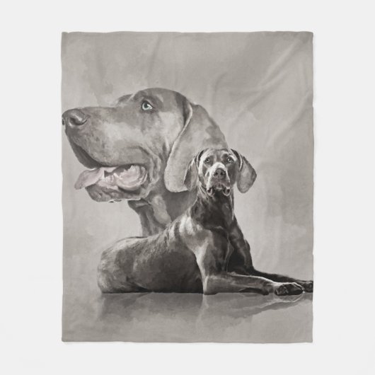Weimaraner Hunde-Collage #2 Fleecedecke (Vorderseite)