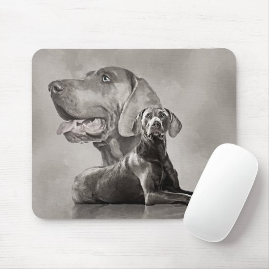 Weimaraner Hunde Collage #2 Mousepad (Mit Mouse)